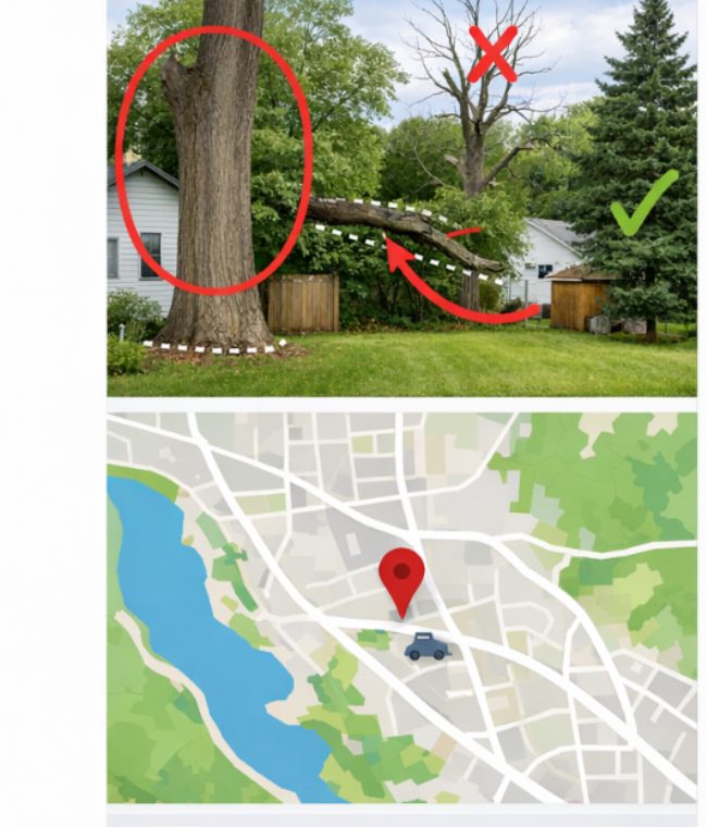 Tree survey output with map and table